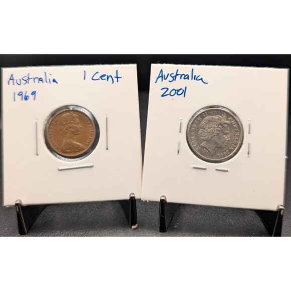 Other - 2‑Coin Bundle – Australia 1969 1 Cent & 2001 5 Cents